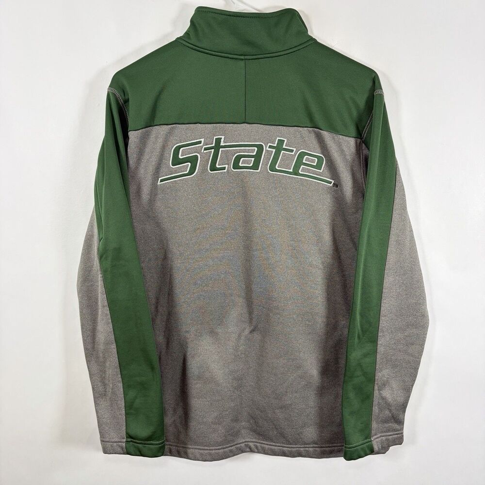 Vintage Michigan State Spartans Gen2 1/4 Zip Pullover Mens Medium Green Gray